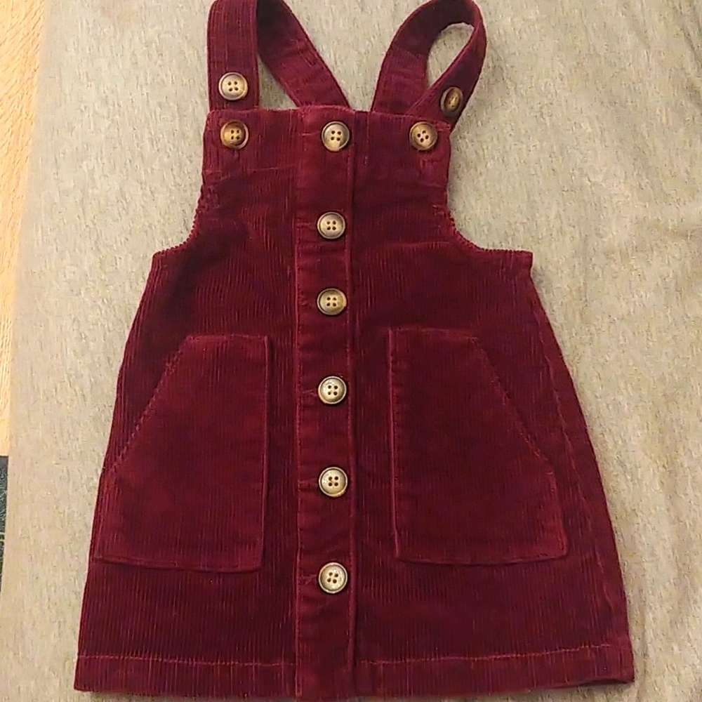 Cordoroy burgandy overalls 12 M